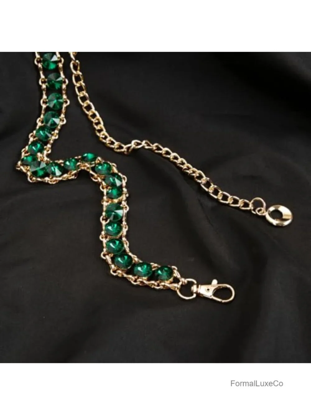 ILuvatar Bling Glass Diamond Chain Belt - Metal Lobster Clasp, Retro, for Women